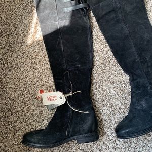 Anthropologie Lincoln Black Suede Boots, size 38